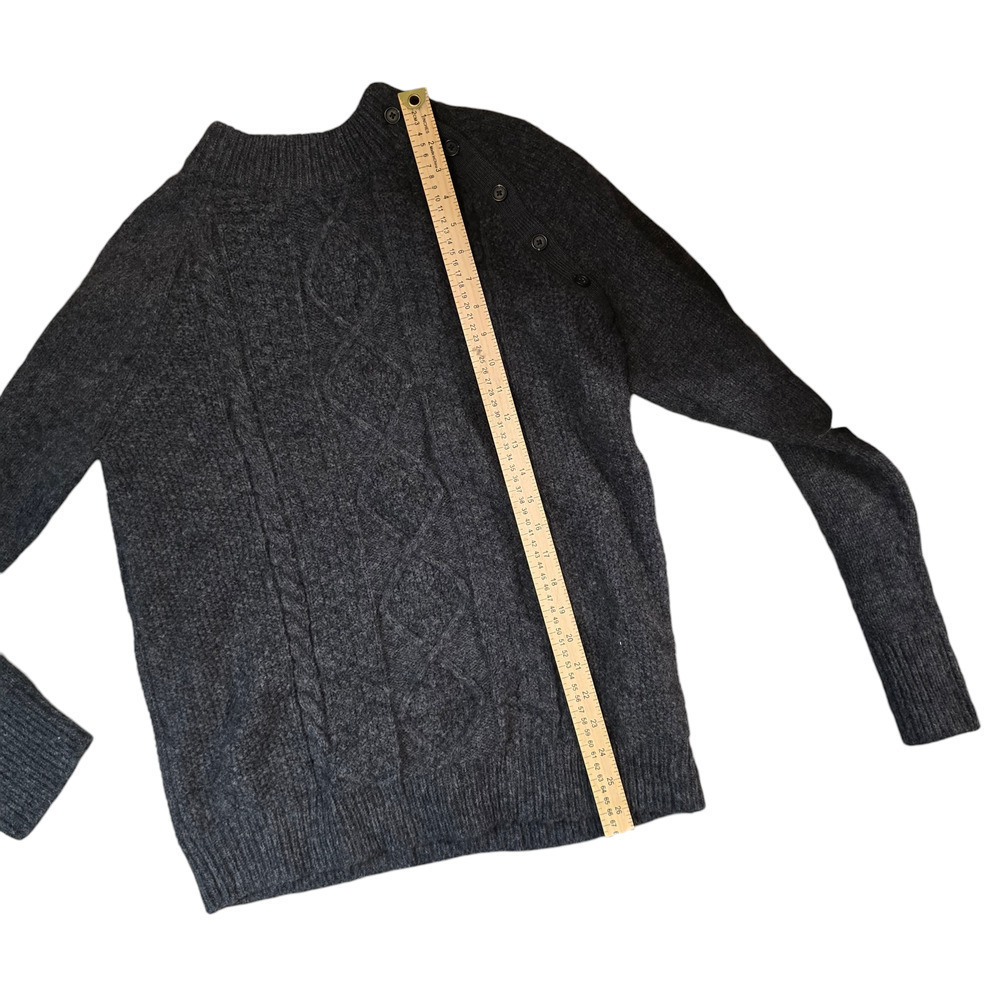 Equipment Femme Tayden Wool Blend Cable Knit Sweater Charcoal Grey Size L - Picture 8 of 8